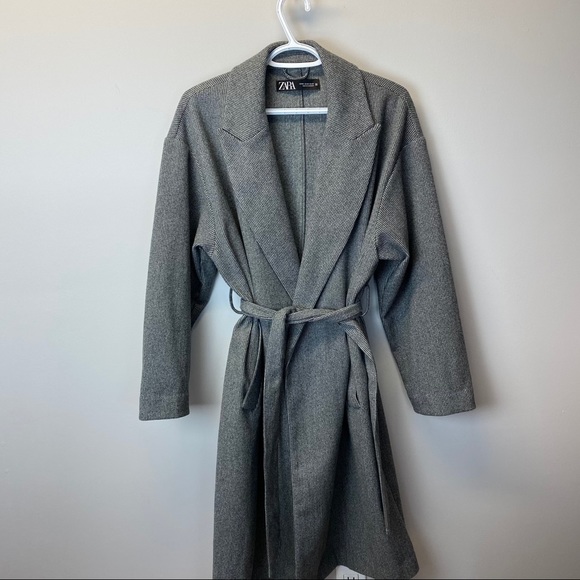Zara soft touch oversized belted coat - Picture 2 of 7